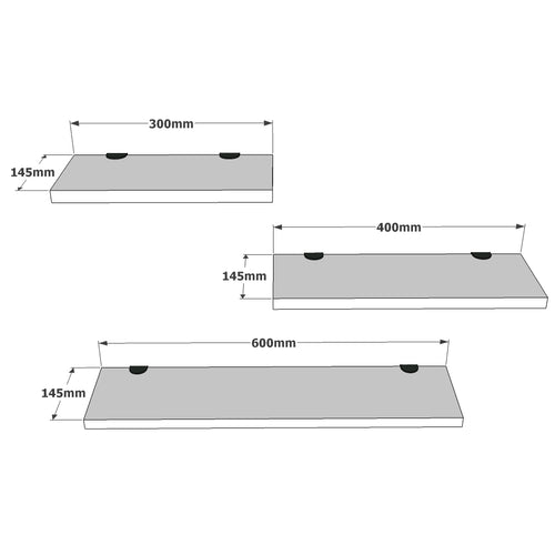 Lines  - אפור – שלישיית מדפים צפים